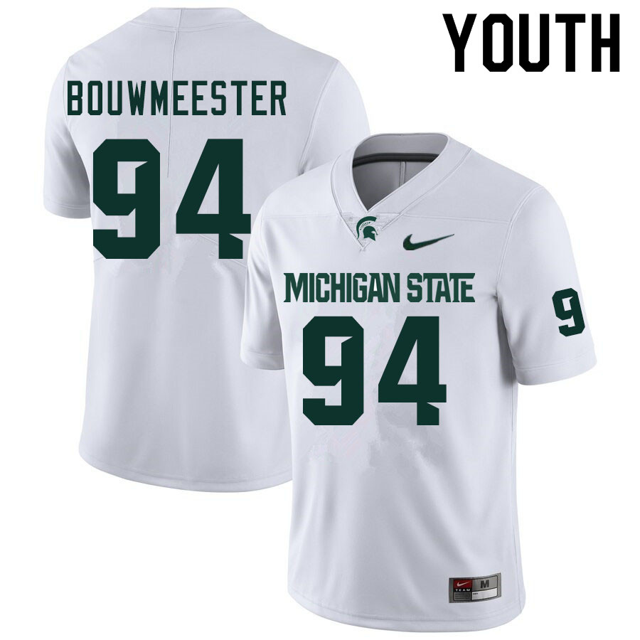Youth #94 Jack Bouwmeester Michigan State Spartans College Football Jerseys Sale-White